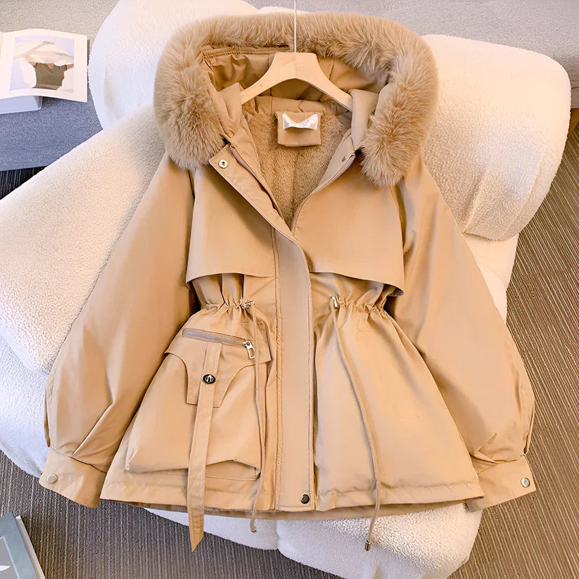 Women's Winter Coat with Fur Hood I Long Parka