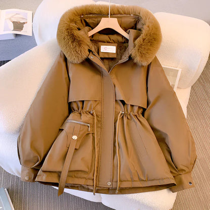Women's Winter Coat with Fur Hood I Long Parka